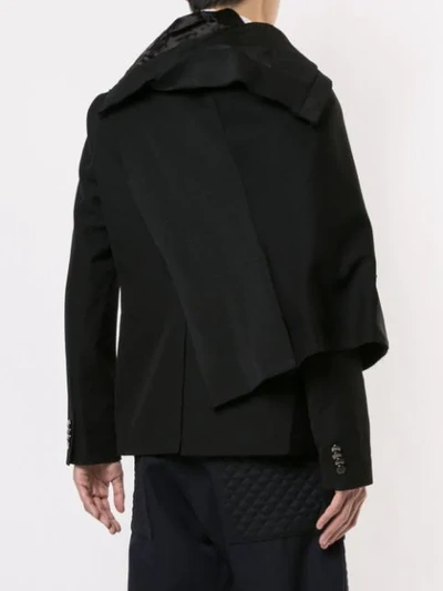 Shop Fumito Ganryu Short Asymmetric Jacket In Black