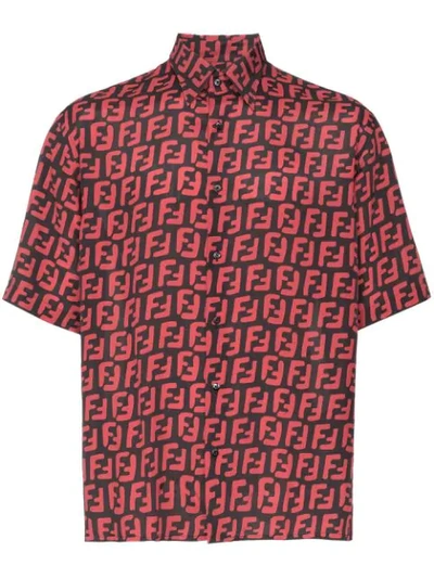 Shop Fendi Ff Logo Shirt In Red