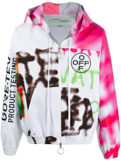 Shop Off-white Graffiti Motifs Hooded Jacket In White