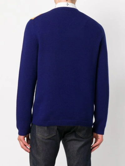 Shop Gucci Chevron Sweater - Blue