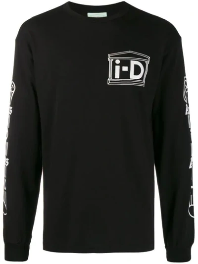 Shop Aries X I-d Printed Sweatshirt In Black