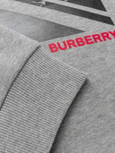 Shop Burberry Union Jack Photo Print Sweatshirt In Grau