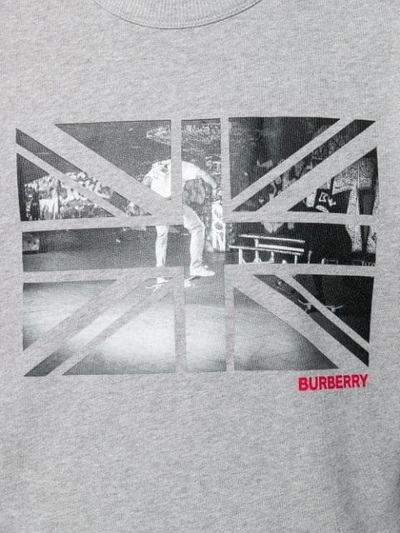 Shop Burberry Union Jack Photo Print Sweatshirt In Grau