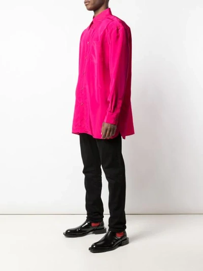 Shop Givenchy Silk Oversized Shirt In Pink