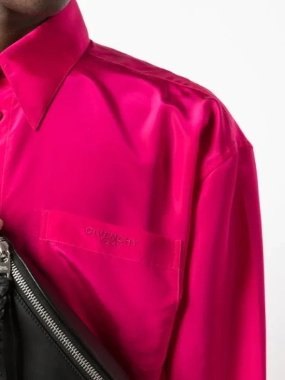 Shop Givenchy Silk Oversized Shirt In Pink