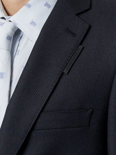 Burberry English Fit Triple Stud Wool Mohair Tailored Jacket In Midnight Blue