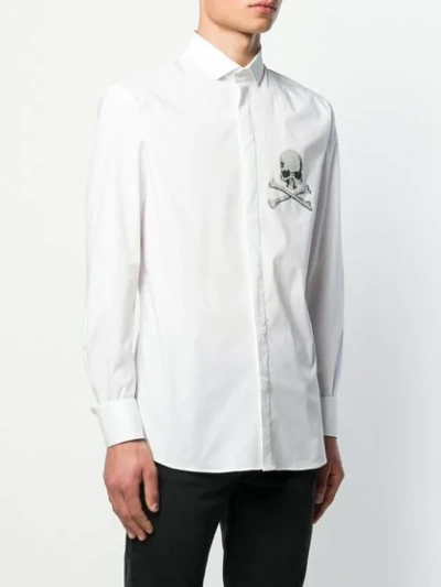 Shop Philipp Plein Platinum Cut Skull Shirt In White