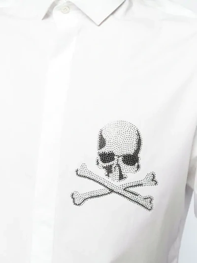 Shop Philipp Plein Platinum Cut Skull Shirt In White