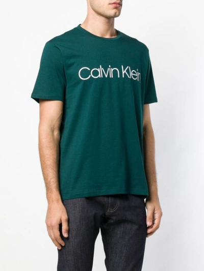 Shop Calvin Klein Logo Print T-shirt - Green