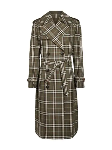 Burberry Reversible Tropical Gabardine And Check Trench Coat - Green ...