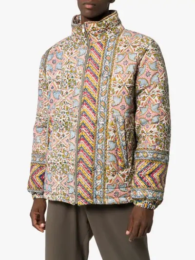 Shop Paria Farzaneh Iranian Print Quilted Jacket In Multicolour