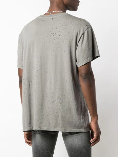 Shop Amiri Distressed T-shirt In Grey