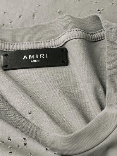 Shop Amiri Distressed T-shirt In Grey