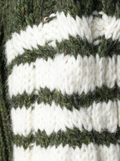 Shop Thom Browne 4bar Aran Cable Pullover In 350 Green