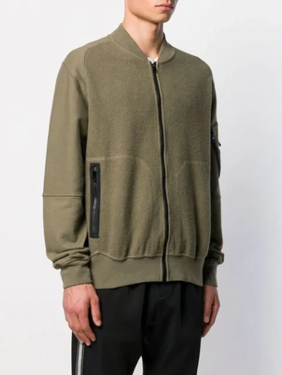 Shop Stone Island Shadow Project Military-style Bomber Jacket In Green
