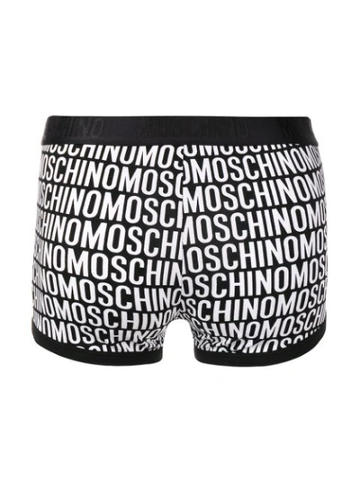 Shop Moschino All Over Logo Boxers - Black