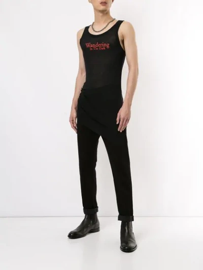 Shop Ann Demeulemeester Printed Tank Top In Black