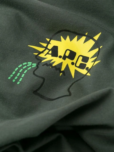 Shop Apc X Brain Dead Logo Print Sweatshirt In Green