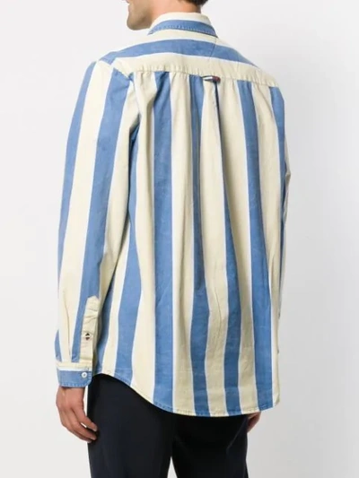 Shop Tommy Hilfiger Striped Shirt In Gold