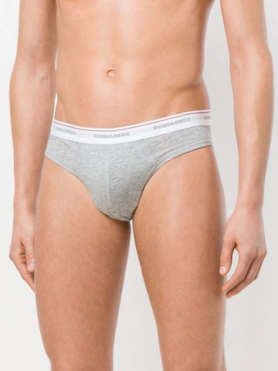 Shop Dsquared2 Logo Band Brief Set In Grey