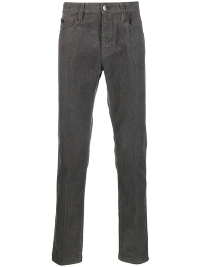 Shop Emporio Armani Corduroy Jeans In 0657 Mist Grey