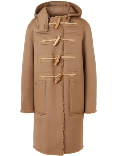 Shop Burberry Reversible Hooded Duffle Coat In Neutrals