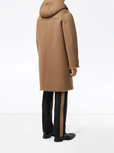 Shop Burberry Reversible Hooded Duffle Coat In Neutrals