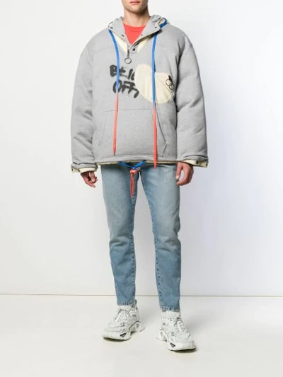 Shop Off-white Reversible Down Jacket In Grey