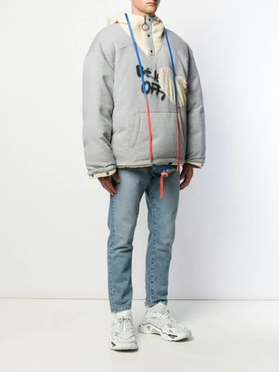 Shop Off-white Reversible Down Jacket In Grey