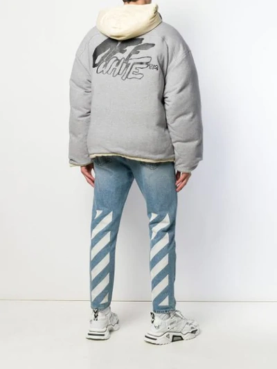 Shop Off-white Reversible Down Jacket In Grey