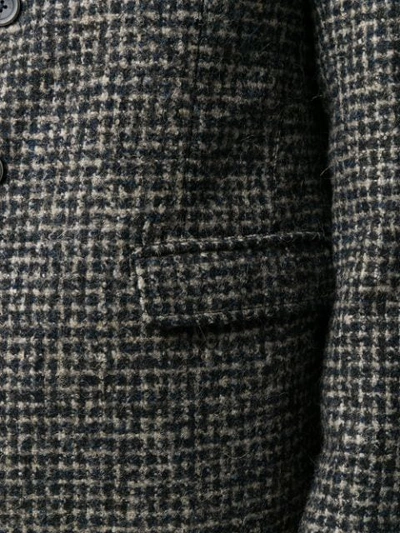 Shop Herno Single Breasted Check Coat In Blue