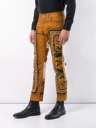 Shop Versace Leopard Slim In Gold