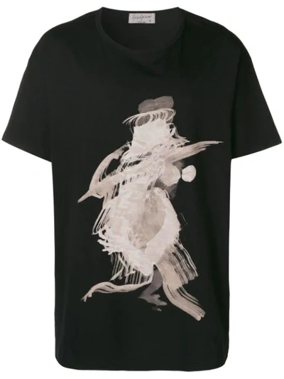 Shop Yohji Yamamoto Printed T-shirt - Black