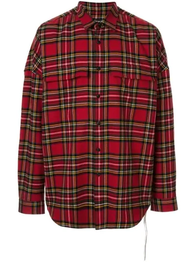 Shop Mastermind Japan Oversized Plaid Shirt In Red
