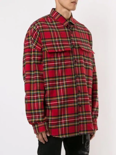 Shop Mastermind Japan Oversized Plaid Shirt In Red