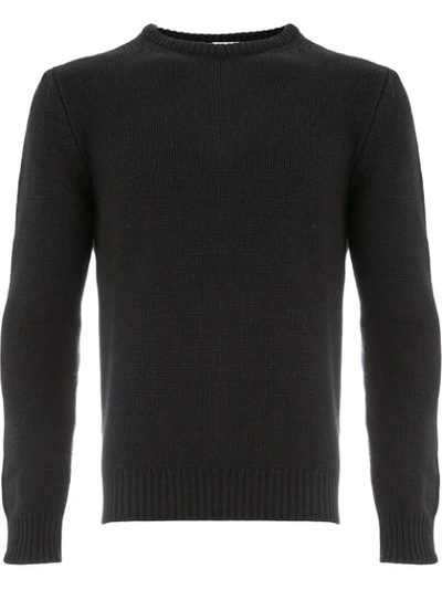 Shop Saint Laurent Knitted Jumper In Black