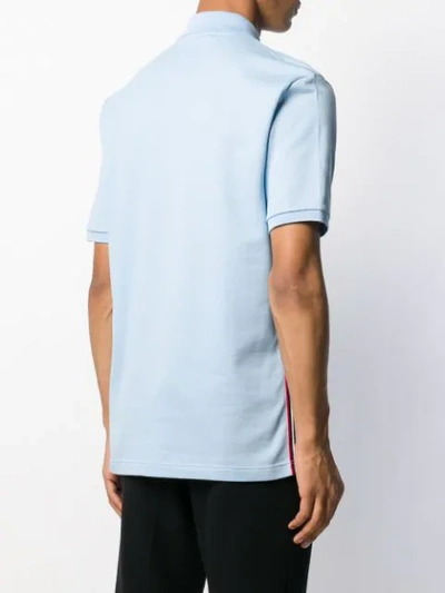 Shop Gucci Embroidered Logo Patch Polo Shirt In Blue