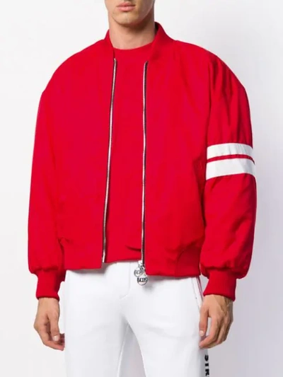 Shop Gcds Logo Bomber Jacket In Red