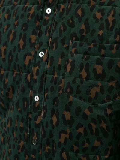 Shop Sacai Leopard Print Shirt In Green ,black