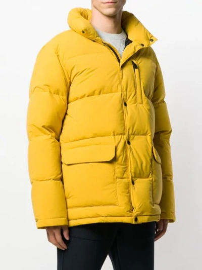 Shop Aspesi Padded Coat In Yellow