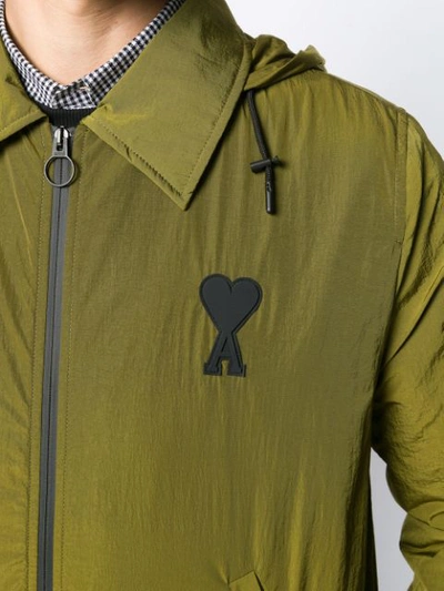 Shop Ami Alexandre Mattiussi Ami De Coeur Windbreaker In Green