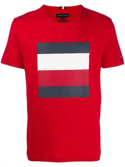 Shop Tommy Hilfiger Signature Stripe T-shirt In Red