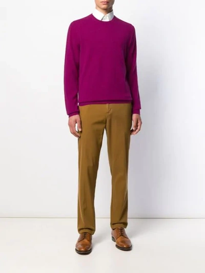 Shop N•peal The Oxford Crew Neck Jumper In Purple