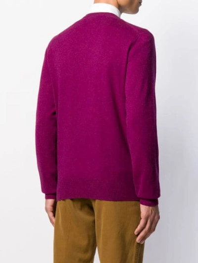 Shop N•peal The Oxford Crew Neck Jumper In Purple