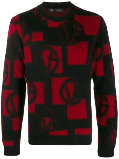 VERSACE LOGO PATTERN JUMPER - 黑色