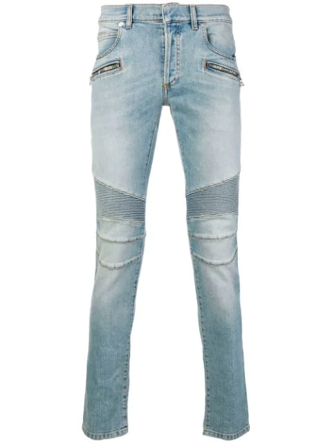 balmain skinny biker jeans