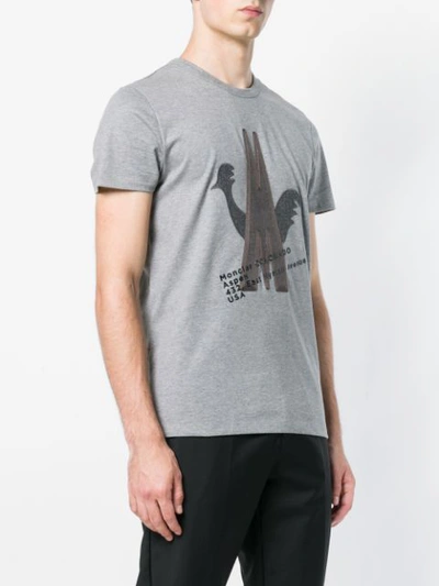 Shop Moncler Logo Motif T-shirt In Grey