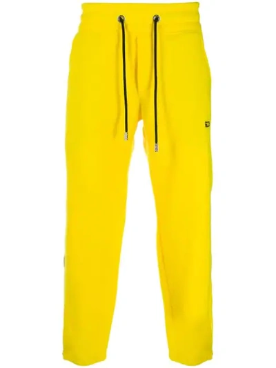 Shop Gcds Shearling Track Pants In 04 Giallo