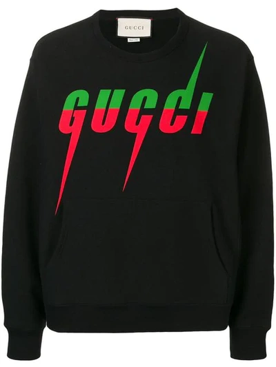 Shop Gucci Blade Print Sweatshirt In Black