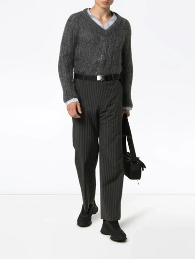 Shop Prada Tailored Wool Trousers In Grey